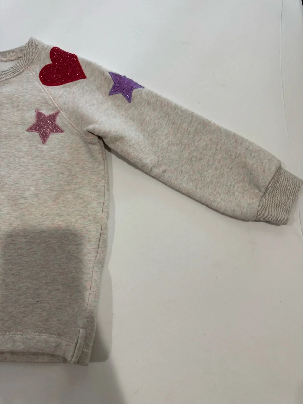 Crewcuts by J.Crew Girls 6-7 Glitter Star & Heart Sweatshirt